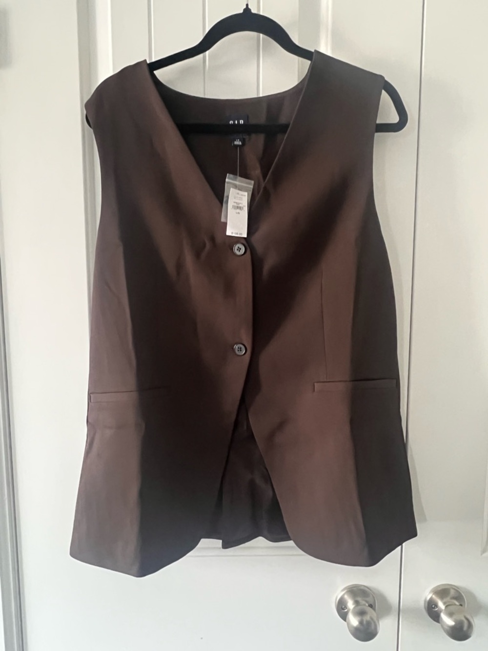 GAP Brown Sleeveless Button Vest - Picture 3 of 7